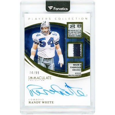 Randy White Dallas Cowboys Autographed 2025 Panini Immaculate Collection Triple Relic #IPCA-RWE #74/99 Card