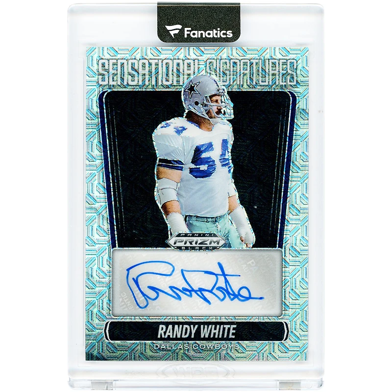 Carte autographiée de Randy White (Dallas Cowboys) 2025 Panini Prizm Black Mojo Prizm Sensational Signatures #SS-RWE #6/25
