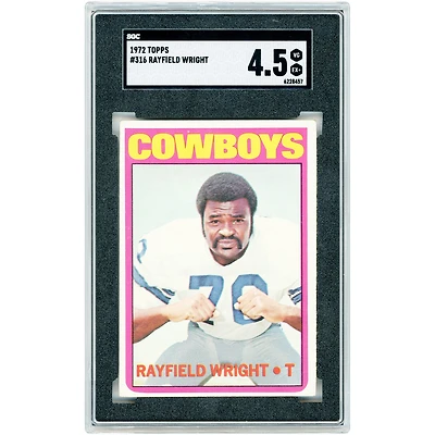 Rayfield Wright Dallas Cowboys 1972 Topps #316 SGC Authenticated 4.5 Rookie Card