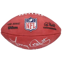 Ballon de football américain Duke en couleur, autographié par Roger Staubach et Tony Dorsett, des Dallas Cowboys.