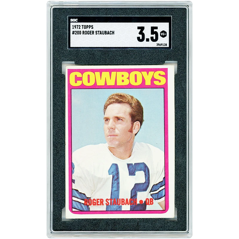 Roger Staubach Dallas Cowboys 1972 Topps #200 SGC Authenticated 3.5 Rookie Card