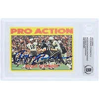 Roger Staubach Dallas Cowboys Autographed 1972 Topps Pro Action #122 Beckett Fanatics Witnessed Authenticated Rookie Card