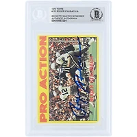 Carte de recrue autographiée de Roger Staubach (Dallas Cowboys), Topps Pro Action 1972 n° 122, authentifiée par Beckett Fanatics Witnessed
