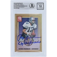 Roger Staubach Dallas Cowboys Autographed 2000 Donruss Elite Passing The Torch #PT-9 #/1500 Beckett Fanatics Witnessed Authenticated 10 Card with "Captain America" Inscription