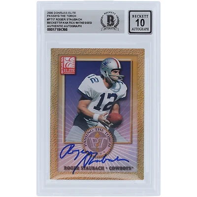Roger Staubach Dallas Cowboys Autographed 2000 Donruss Passing the Torch #PT-17 Beckett Fanatics Witnessed Authenticated 10 Card