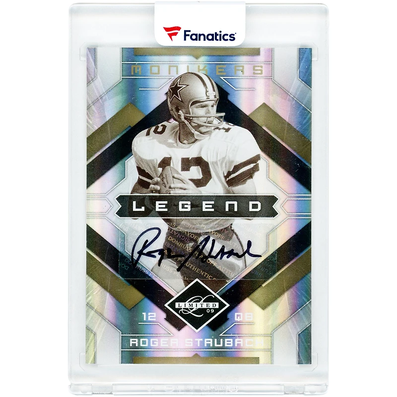 Roger Staubach Dallas Cowboys Autographed 2009 Donruss Leaf Limited Monikers Legend #137 #6/12 Card