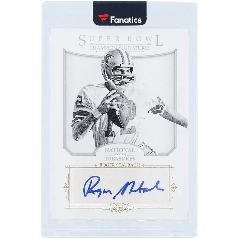 Roger Staubach Dallas Cowboys Autographed 2012 Panini National Treasures Super Bowl Champion Signatures #19 #1/5 Card