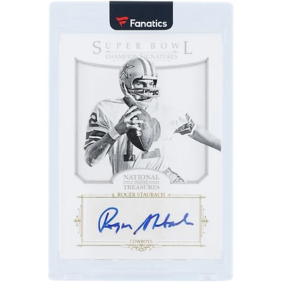 Roger Staubach Dallas Cowboys Autographed 2012 Panini National Treasures Super Bowl Champion Signatures #19 #1/5 Card