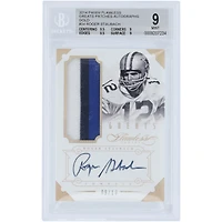 Roger Staubach Dallas Cowboys Autographed 2014 Panini Flawless Holo Gold Greats Tri-Color Relic #34 #9/10 BGS Authenticated 9/10 Card - 9.5,9,9.5,9 Subgrades