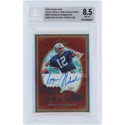 Roger Staubach Dallas Cowboys Autographed 2020 Panini One Once Upon A Time #369 #3/10 BGS Authenticated 8.5 Card 