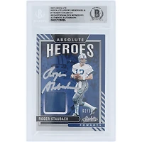 Roger Staubach Dallas Cowboys Autographed 2021 Panini Absolute Heroes Memorabilia Relic #AH1 #/99 Beckett Fanatics Witnessed Authenticated Card