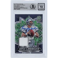 Roger Staubach Dallas Cowboys Autographed 2021 Panini Spectra Epic Legends Material Neon Green Relic #ELM-RS #/35 Beckett Fanatics Witnessed Authenticated 10 Card