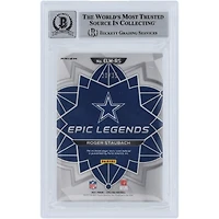 Roger Staubach Dallas Cowboys Autographed 2021 Panini Spectra Epic Legends Material Neon Green Relic #ELM-RS #/35 Beckett Fanatics Witnessed Authenticated 10 Card