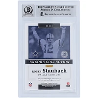 Roger Staubach Dallas Cowboys Autographié 2022 Panini Encased Encore Collection Materials Relic #EC-3 #/99 Beckett Fanatics Witnessed Authenticated 10 Card