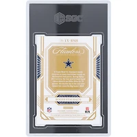 Carte autographiée par Roger Staubach (Dallas Cowboys), collection Panini Flawless Sapphire Champions 2023, n° 1X-RSH, n° 6/10, authentifiée par SGC (9,5/10).