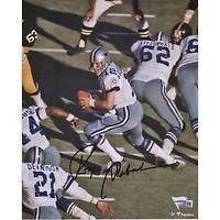 Photo dédicacée de Roger Staubach, joueur des Dallas Cowboys, format 8" x 10" (sous le centre).