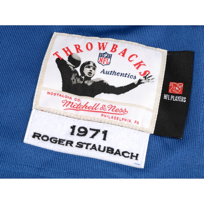 Roger Staubach Dallas Cowboys Autographed Blue Authentic Mitchell & Ness Jersey with "HOF 85" Inscription