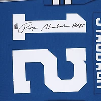 Roger Staubach Dallas Cowboys Autographed Deluxe Framed Blue Authentic Mitchell & Ness Jersey with "HOF 85" Inscription