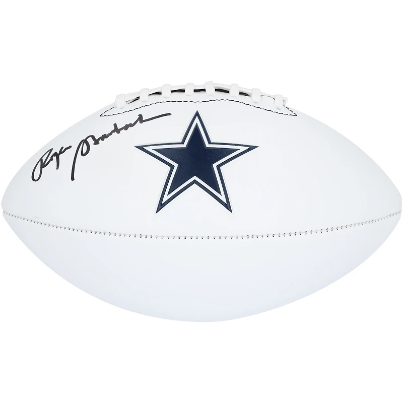 Roger Staubach Dallas Cowboys Autographed Franklin White Panel Football 