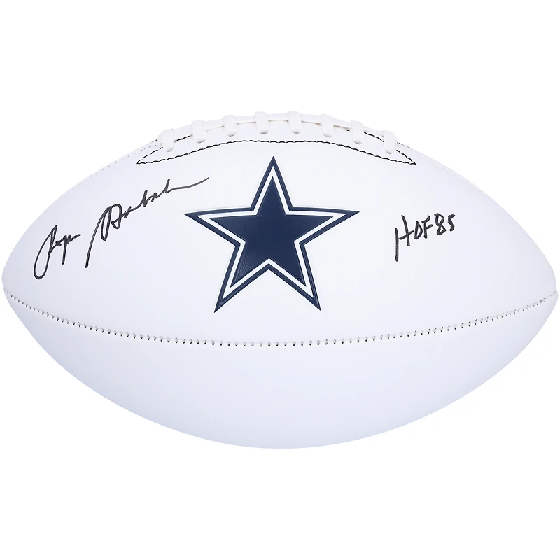 Roger Staubach Dallas Cowboys Autographed Franklin White Panel Football with "HOF 85" Inscription