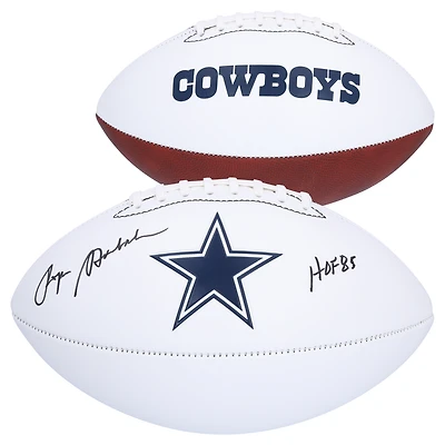 Roger Staubach Dallas Cowboys Autographed Franklin White Panel Football with "HOF 85" Inscription
