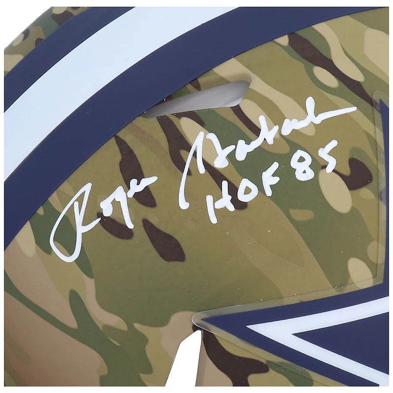 Roger Staubach Dallas Cowboys Autographed Riddell CAMO Alternate Speed Authentic Helmet with "HOF 85" Inscription