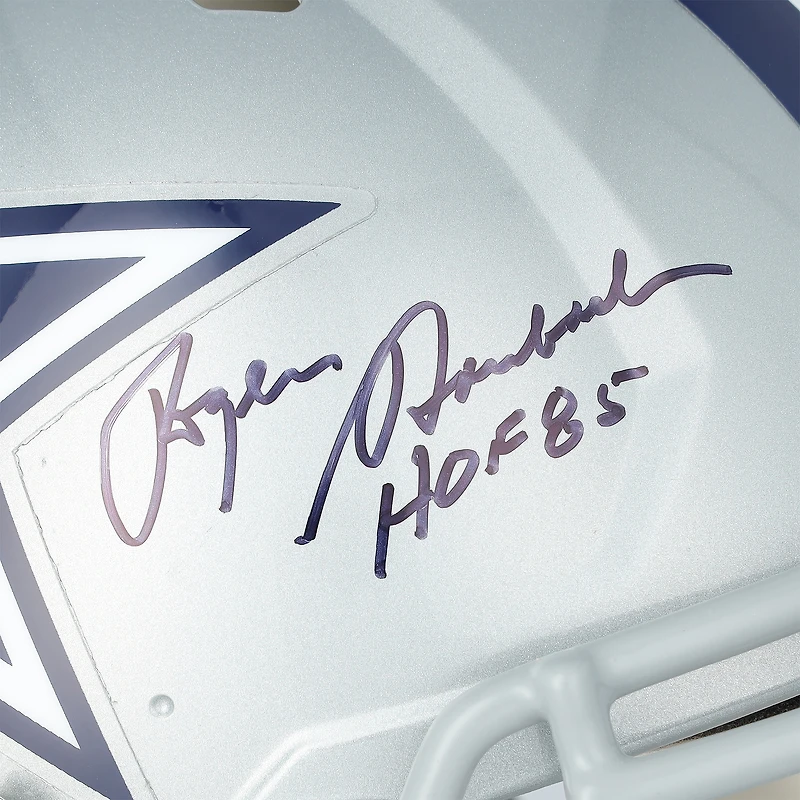Roger Staubach Dallas Cowboys Autographed Riddell Speed Authentic Helmet with "HOF 85" Inscription
