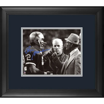 Roger Staubach Dallas Cowboys Framed Autographed 8" x 10" Talking with Landry Photograph