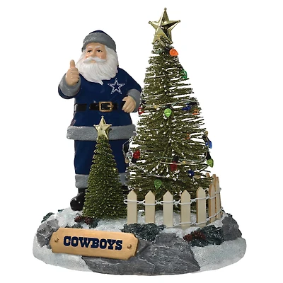 Figurine Père Noël Dallas Cowboys de The Memory Company avec arbre à LED