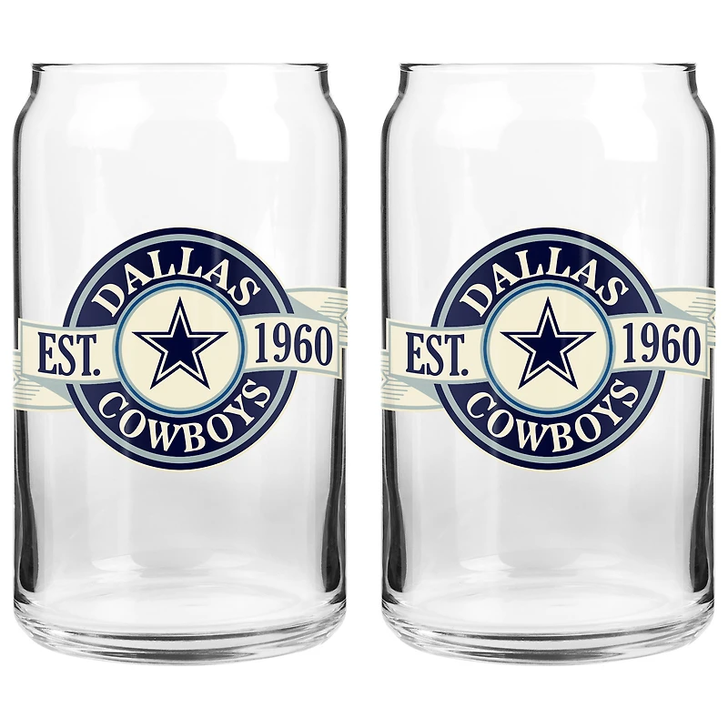Le Sports Vault Dallas Cowboys 16 oz. Ensemble de deux verres à canettes