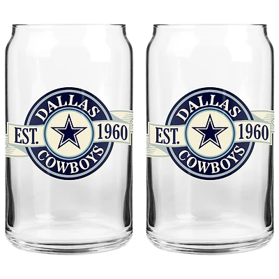 Le Sports Vault Dallas Cowboys 16 oz. Ensemble de deux verres à canettes