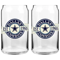 Le Sports Vault Dallas Cowboys 16 oz. Ensemble de deux verres à canettes