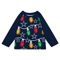 Toddler Dallas Cowboys Two-Piece Garland Holiday Long Sleeve Pajama Set