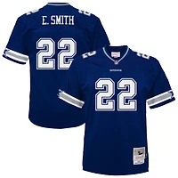 Maillot enfant Mitchell & Ness Emmitt Smith bleu marine des Cowboys de Dallas, modèle Legacy 1996, retiré
