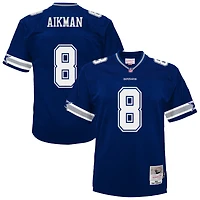 Maillot enfant Mitchell & Ness Troy Aikman bleu marine des Cowboys de Dallas, modèle Legacy 1996, retiré