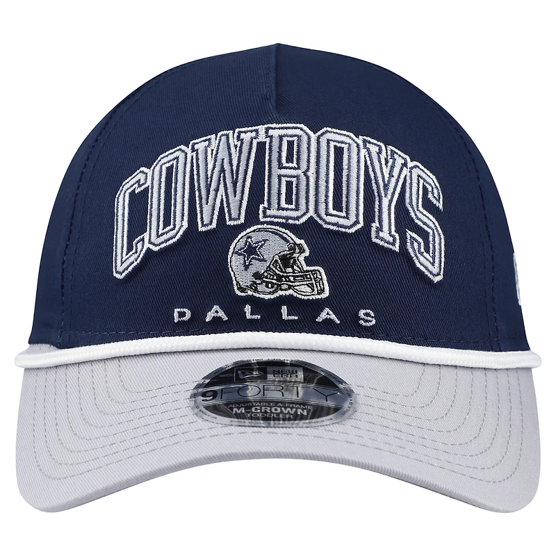 Toddler New Era Navy Dallas Cowboys Arch COOLERA 9FORTY A-Frame Adjustable Hat