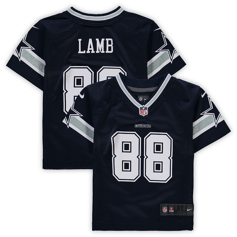 Maillot de jeu joueur Nike CeeDee Lamb Navy Dallas Cowboys pour tout-petit
