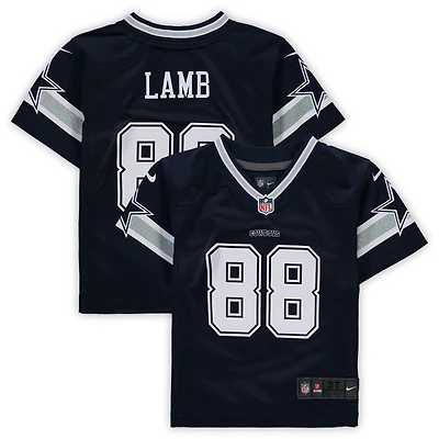 Maillot de jeu joueur Nike CeeDee Lamb Navy Dallas Cowboys pour tout-petit