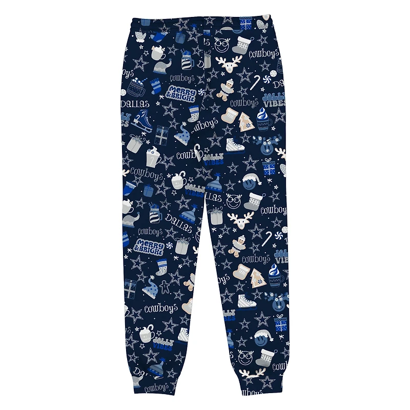 Toddler Outerstuff Navy Dallas Cowboys Chestnut Holiday Sleep Set