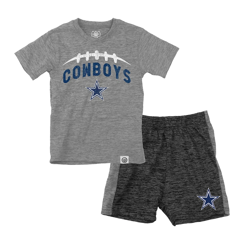 Toddler Wes & Willy Gray/Charcoal Dallas Cowboys T-Shirt Contrasting Shorts Set