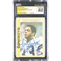 Carte de recrue autographiée de Tony Dorsett (Dallas Cowboys) de 1978, Topps n° 315, authentifiée par CGC, avec inscription « HOF 94 ».
