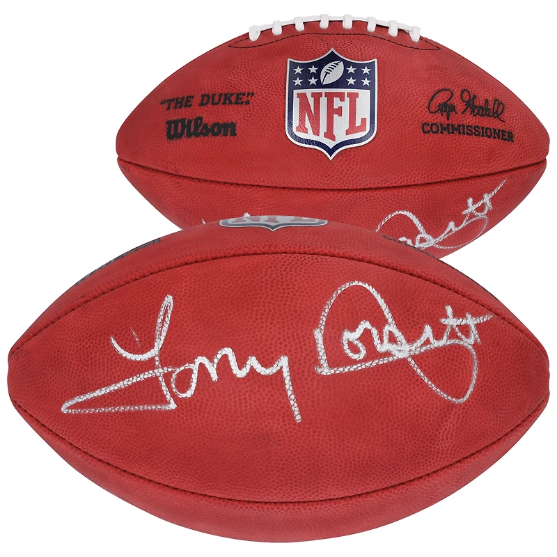 Ballon de football Duke en couleur autographié par Tony Dorsett des Dallas Cowboys