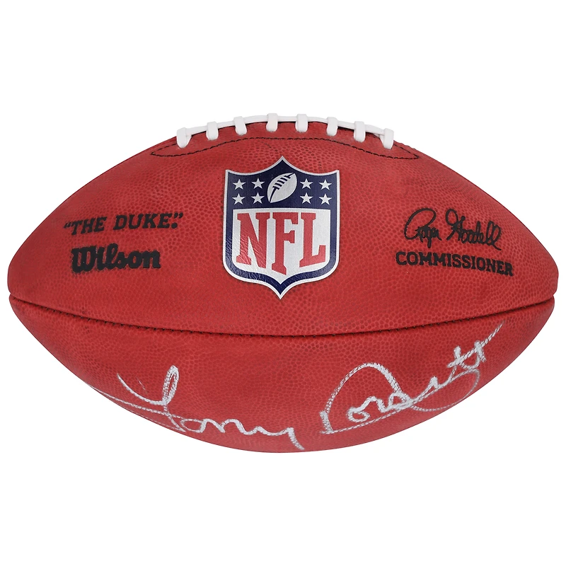 Ballon de football Duke en couleur autographié par Tony Dorsett des Dallas Cowboys