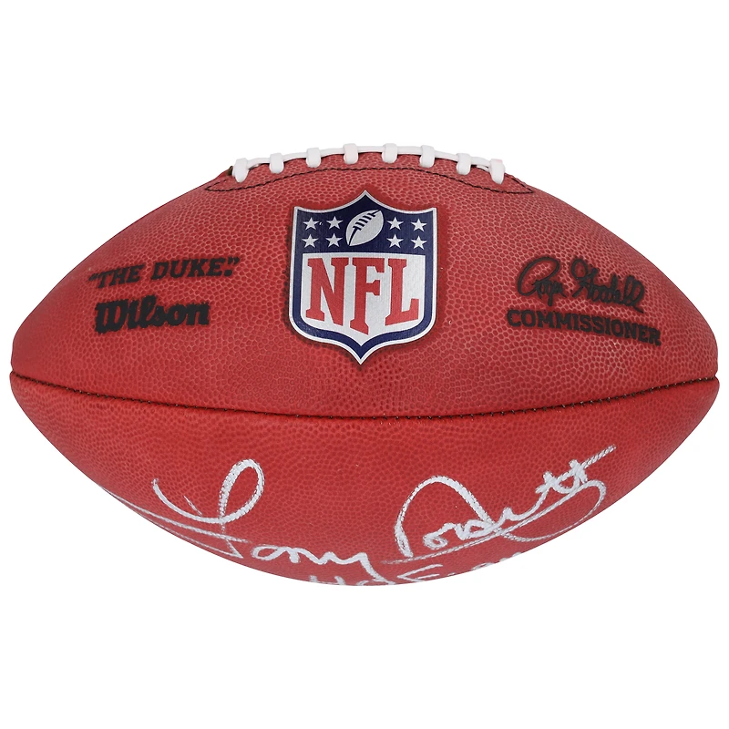 Ballon de football Duke en couleur autographié par Tony Dorsett des Cowboys de Dallas avec inscription « HOF 94 »