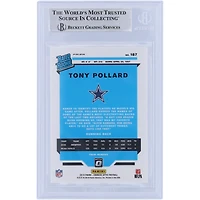 Tony Pollard Dallas Cowboys Autographié 2019 Panini Donruss Optic Rouge et Jaune Classé Rookie #187 Beckett Fanatics Witnessed Rookie Card