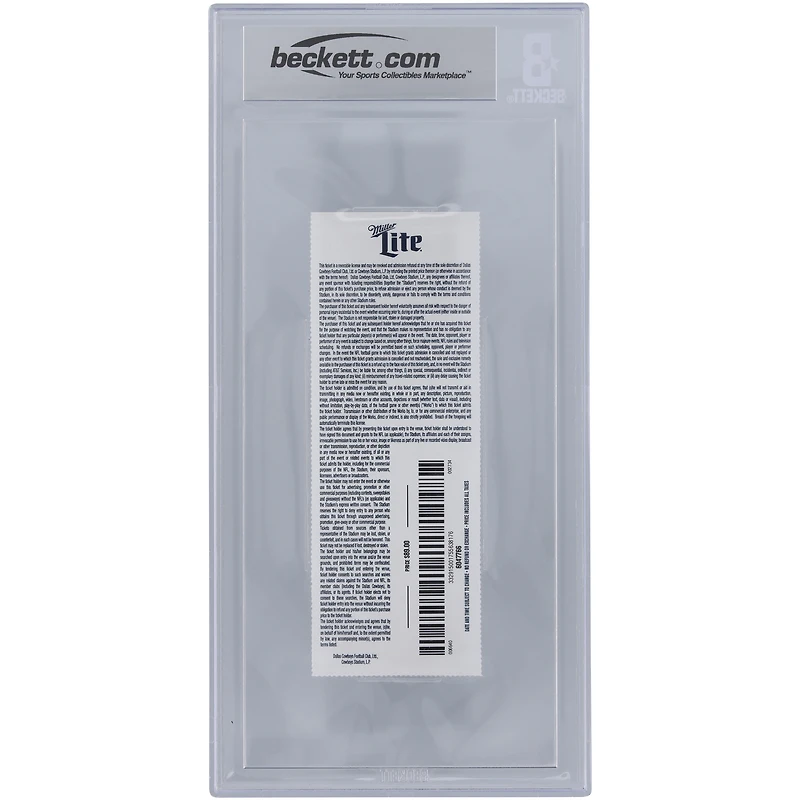 Tony Pollard Dallas Cowboys Autographed Ticket with "NFL Debut" Inscription - BAS Authenticated Graded 9/10