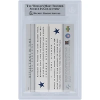 Troy Aikman & Roger Staubach Dallas Cowboys Autographed 2000 Upper Deck Legends Reflections In Time #R9 Beckett Fanatics Witnessed Authenticated Card with "HOF 85" & "HOF 06" Inscriptions