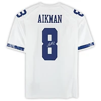 Maillot authentique blanc autographié par Troy Aikman des Cowboys de Dallas en 2000, signé Mitchell & Ness