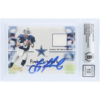 Troy Aikman Dallas Cowboys Autographed 2001 Fleer Showcase Patchwork Jersey Relic #TA Beckett Fanatics Witnessed Authenticated 10 Card