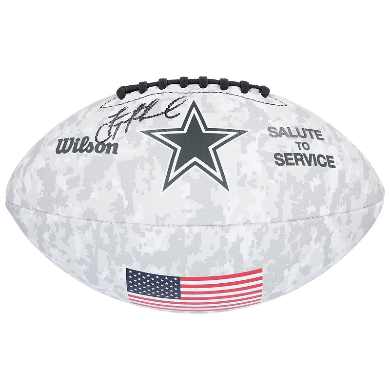Troy Aikman Dallas Cowboys autographié 2024 Salute To Service Wilson Football